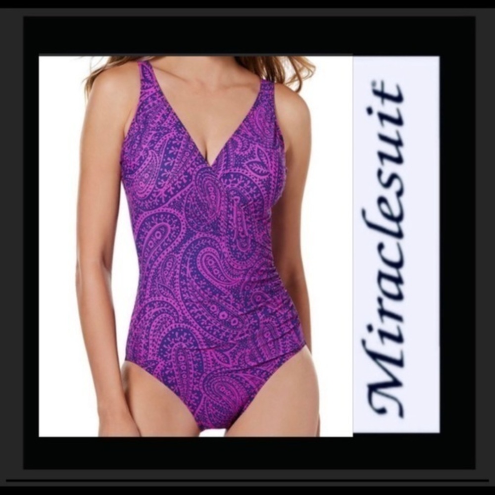 Miraclesuit swimsuit NWT paisley print wrap new